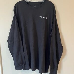 TESLA T Shirt Womens 2XL Black Long Sleeve Cotton